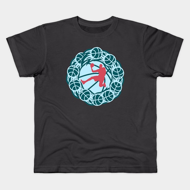 Spinning Basketballs Kids T-Shirt by LexieLou